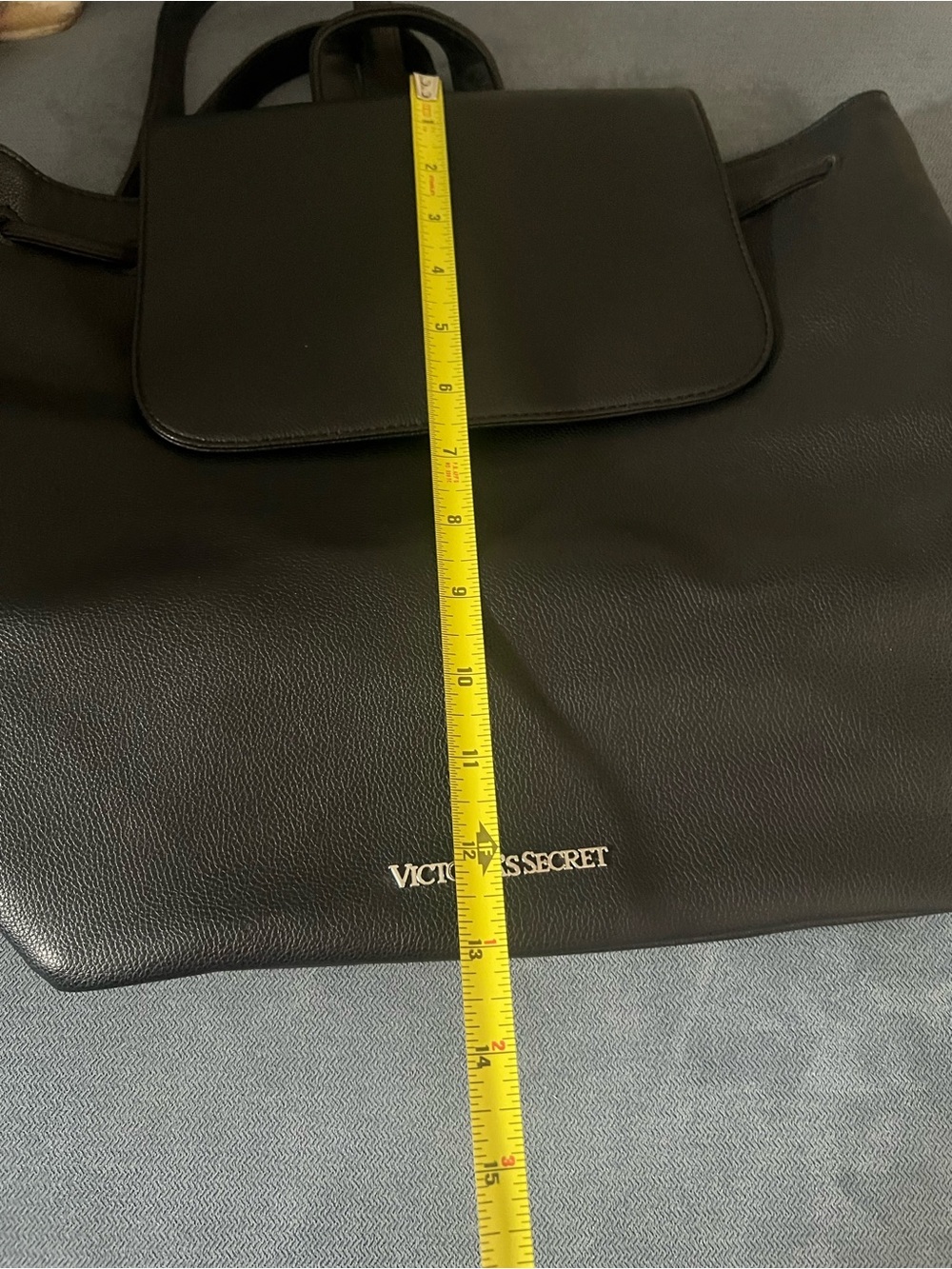 Victoria's Secret Black Pebbled Leather Backpack - Picture 5 of 6